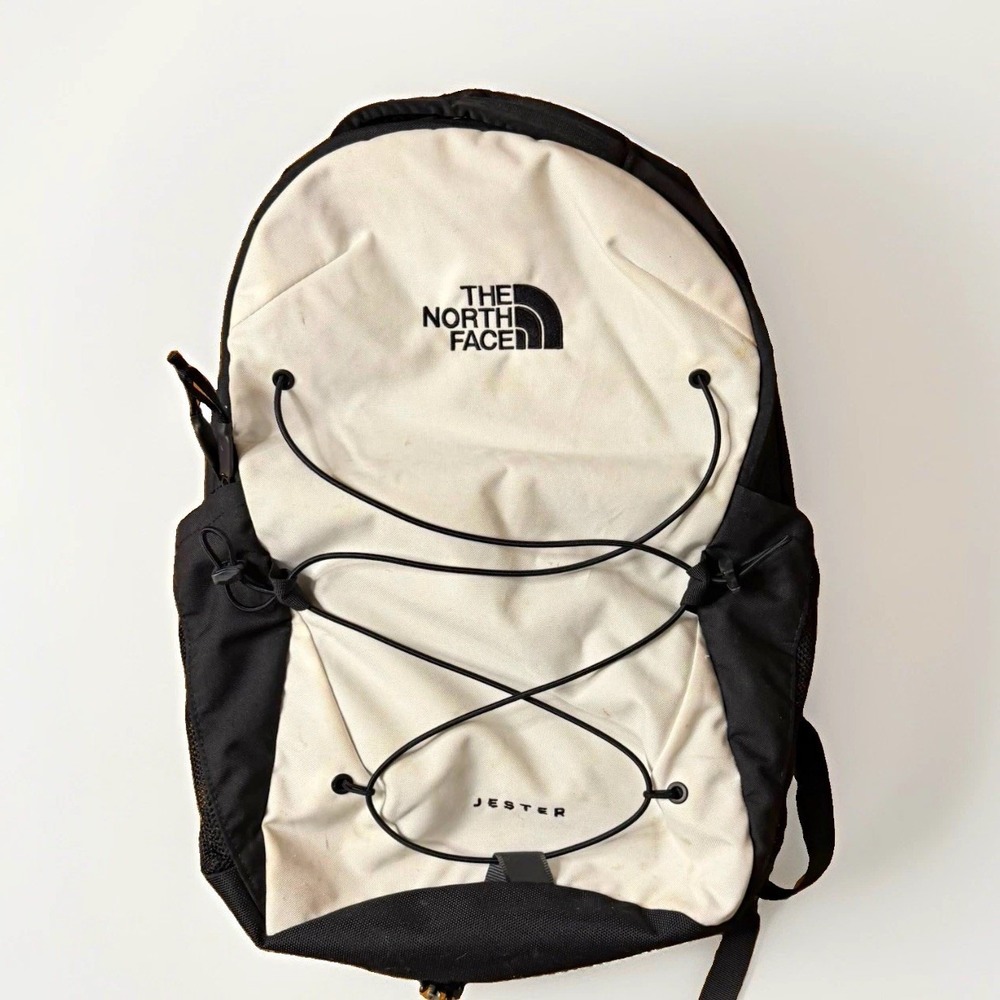 The North Face Jester Backpack White/Black 15" Laptop, One Size, 3 Pockets